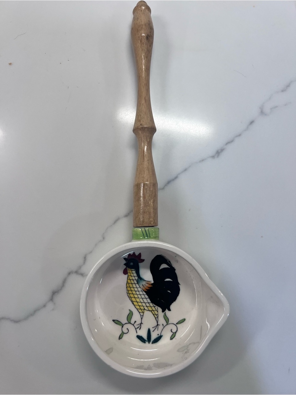Vintage Ucagco Early Provincial Rooster And Roses Spoon Ladle